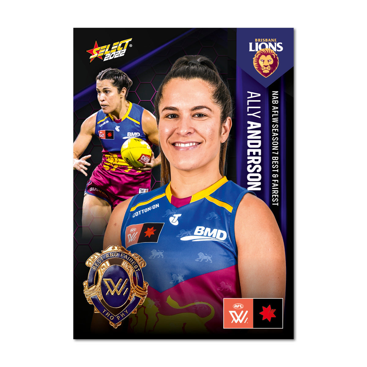 NAB AFLW Season 7 BEST & FAIREST - Ally Anderson - Brisbane