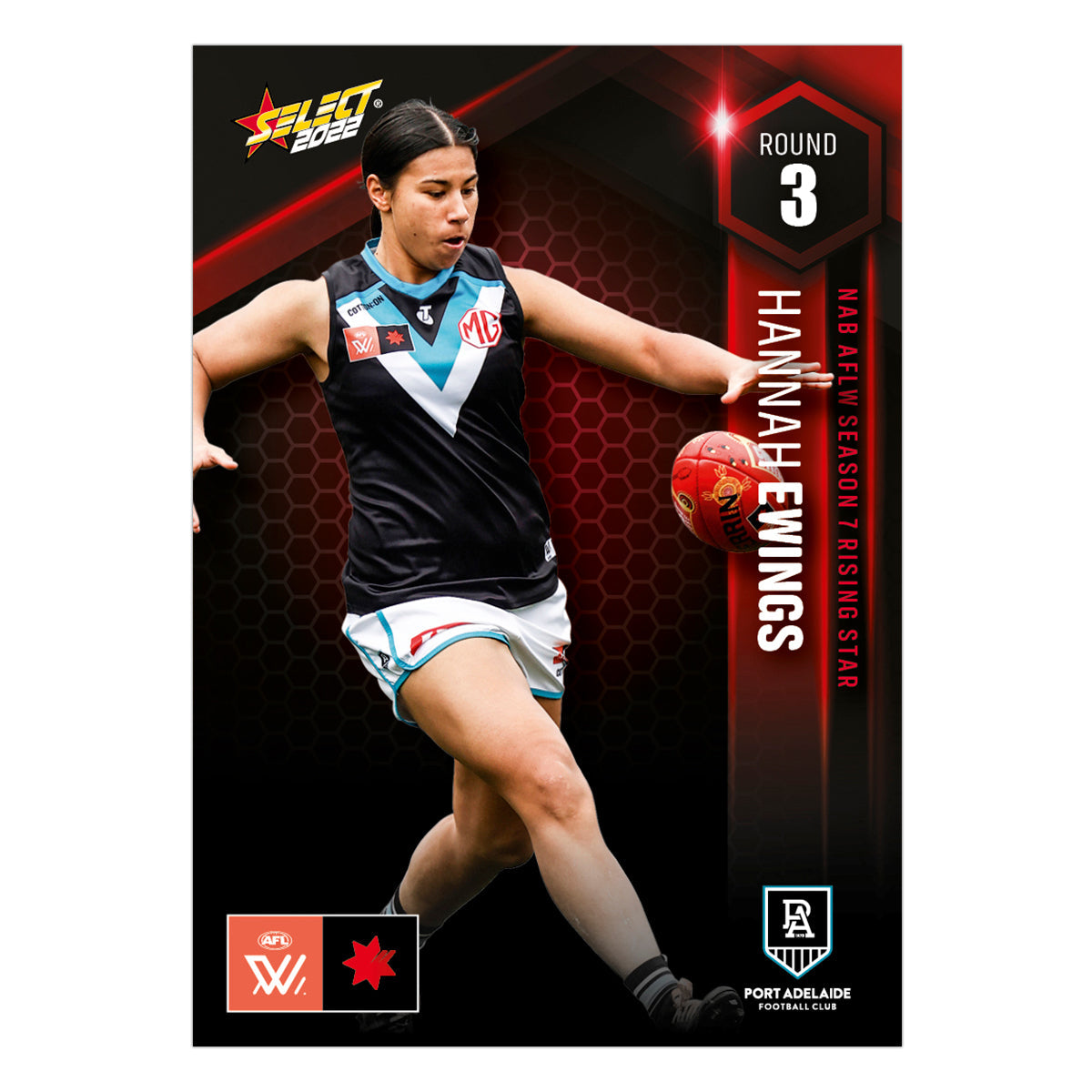 NAB AFLW Season 7 Rising Star Round 3 - Hannah Ewings - Port Adelaide