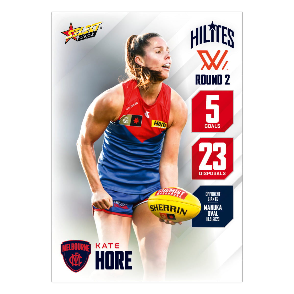 AFLW Season 8 Round 2 Hilites - Kate Hore - Melbourne