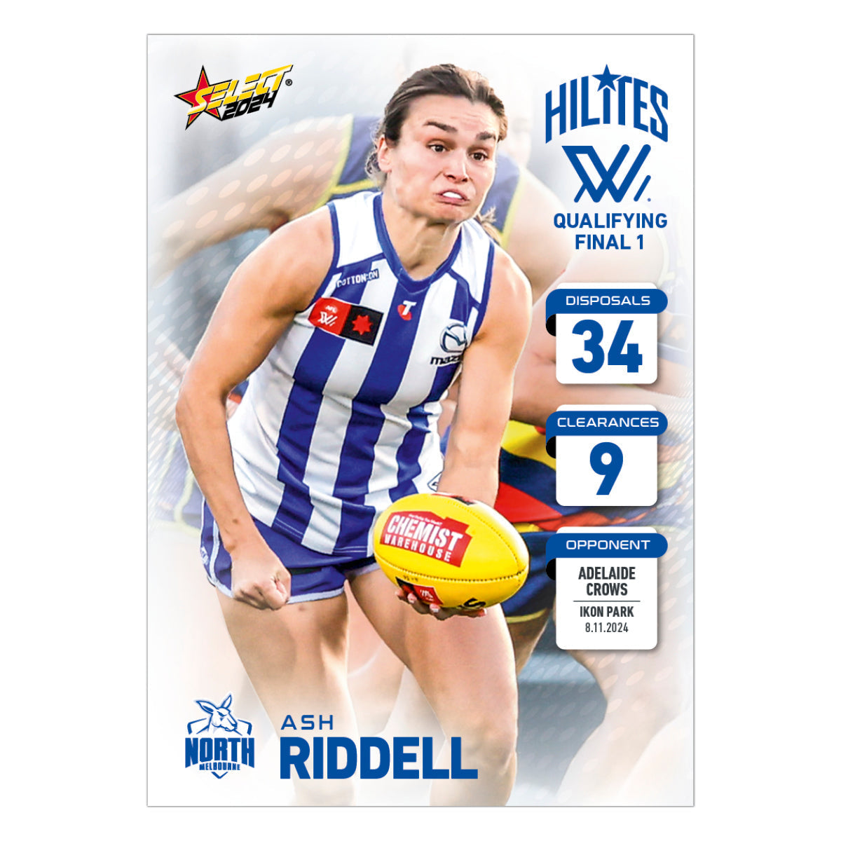 AFLW Season 9 Week 1  Finals Qualifying Final 1 Hilites - Ash Riddell - North Melbourne