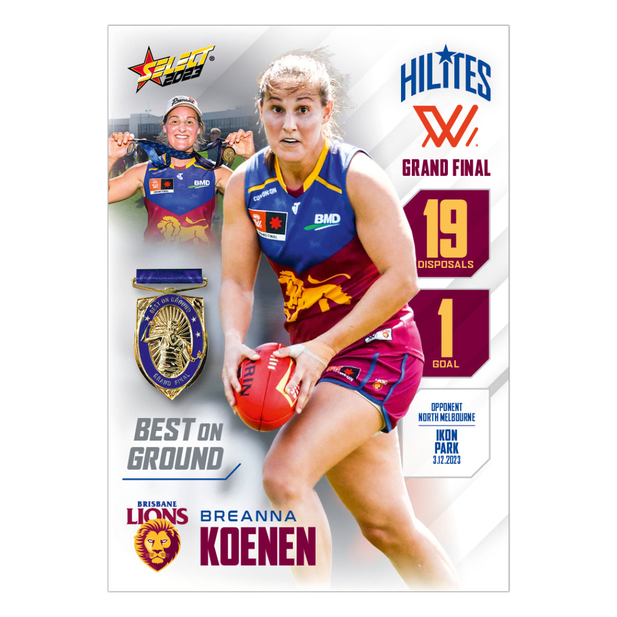 2023 AFLW Grand Final Hilites - Best on Ground - Breanna Koenen - Brisbane Lions