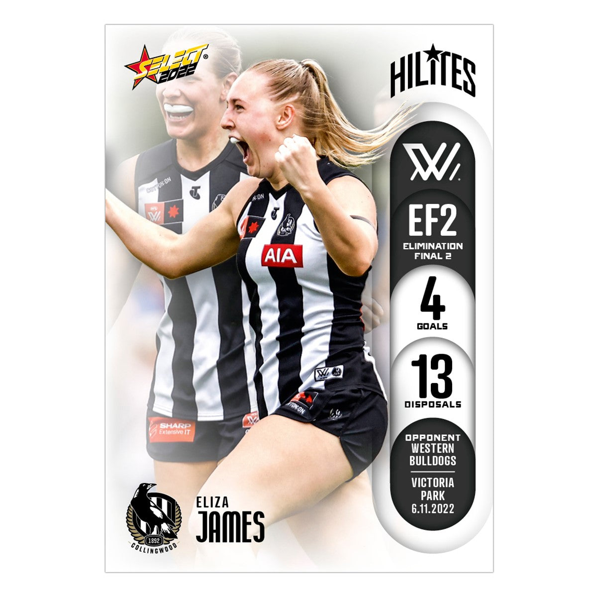 AFLW Season 7 EF2 Hilites - Eliza James - Collingwood
