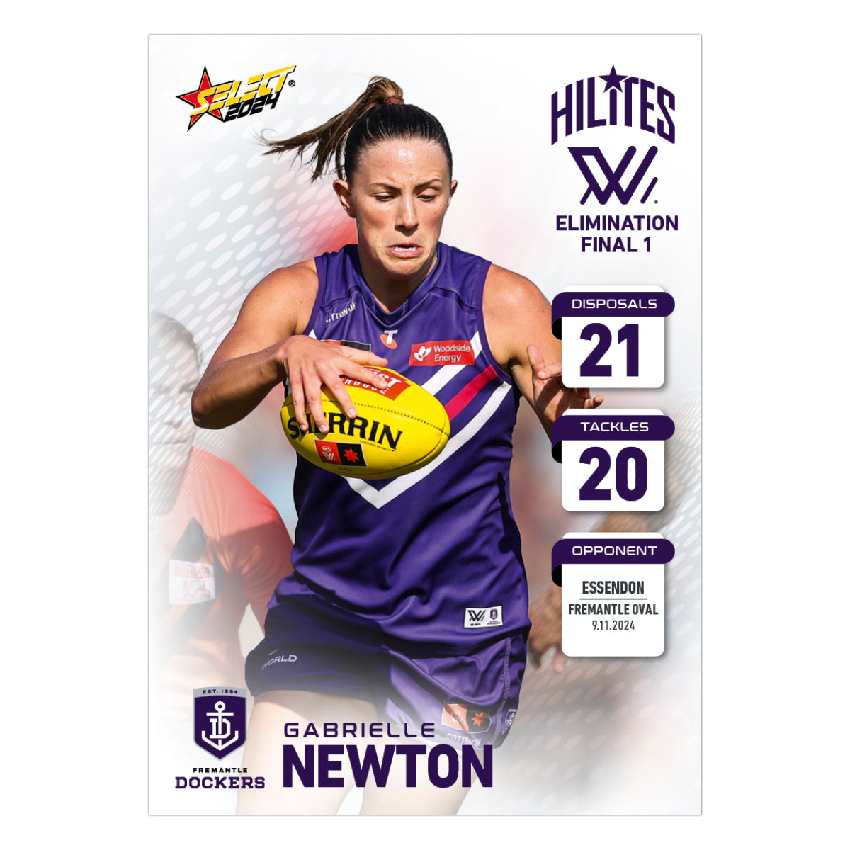 AFLW Season 9 Week 1 Finals Elimination 1- Gabrielle Newton - Fremantle
