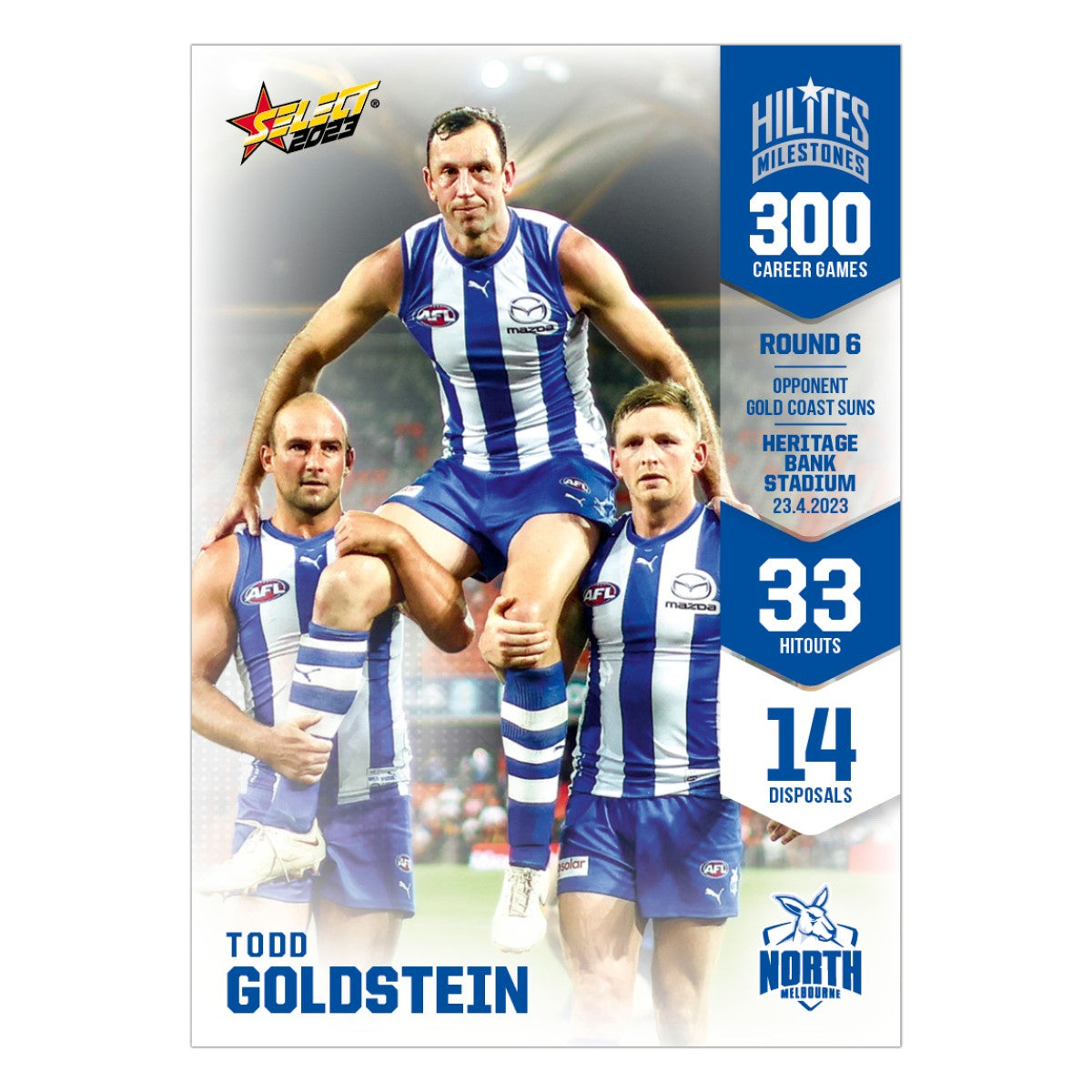 2023 AFL Hilites Milestones - Todd Goldstein - 300 Games