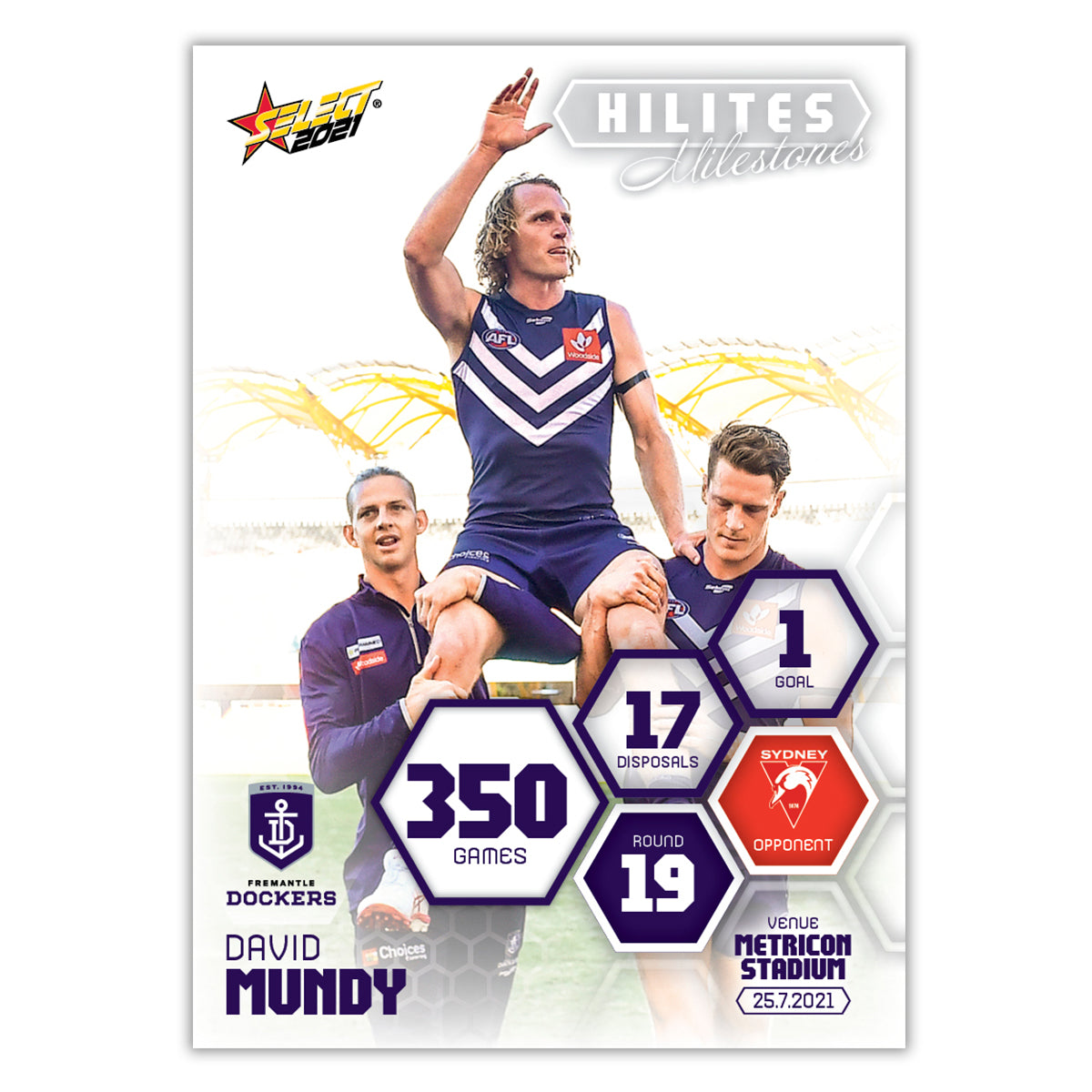 2021 Hilites Milestones - David Mundy - 350 Games