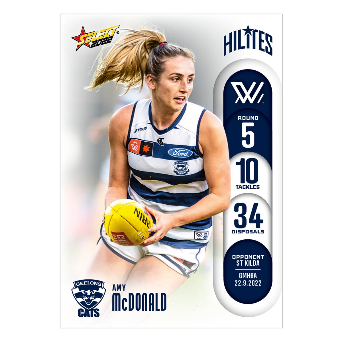 AFLW Season 7 Round 5 Hilites - Amy McDonald - Geelong