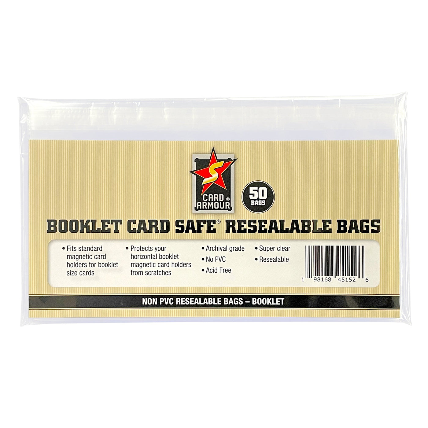 Card Armour Booklet Card Safe Resealable Bags (50 Pack)