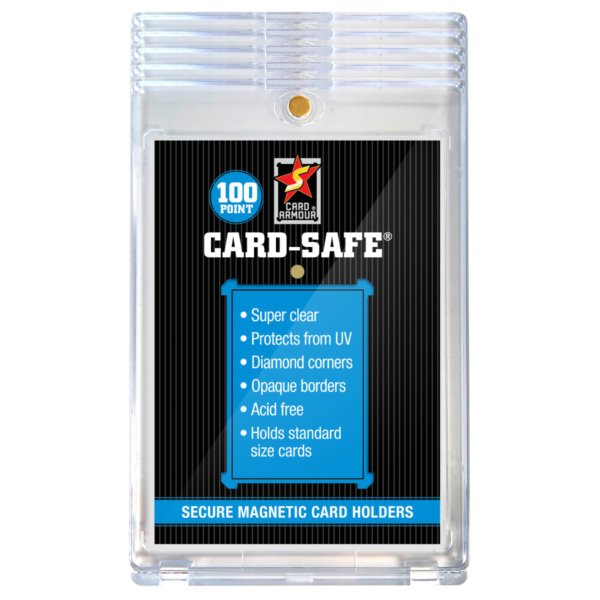 5 Pack of Card Safe 100pt Magnetic Card Holders