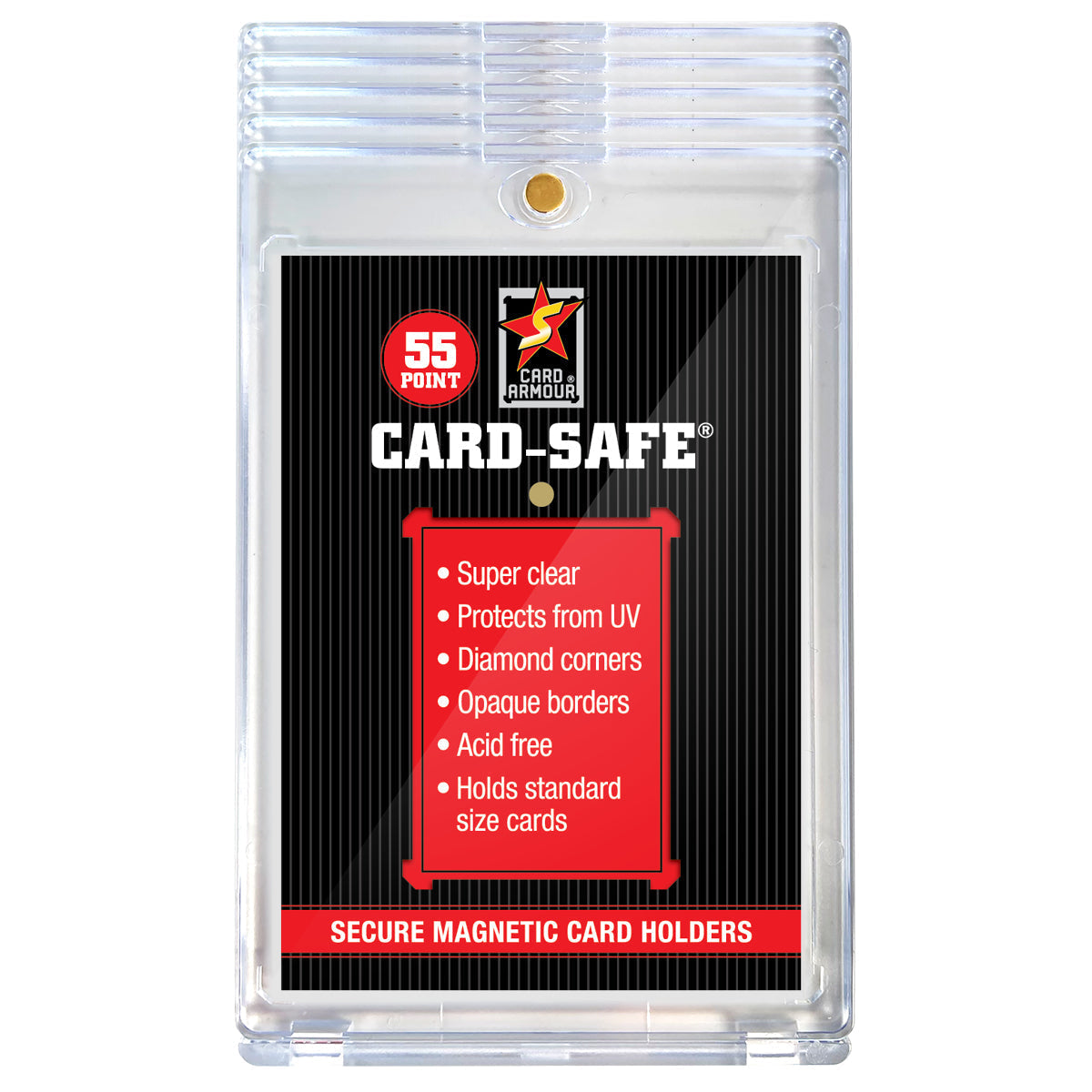 5 Pack of Card Armour 55pt Magnetic Card Holders
