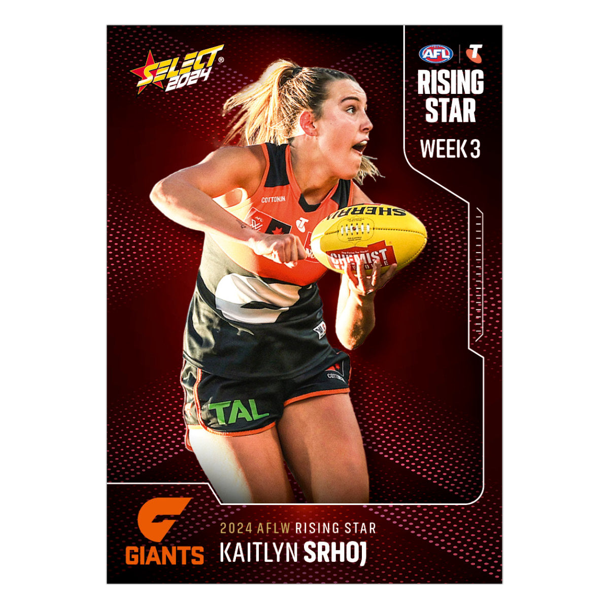 AFLW Season 9 Week 3 Rising Star -Kaitlyn Srhoj- GIANTS
