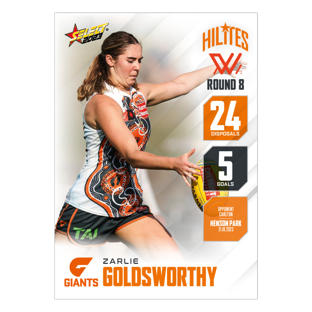 AFLW Season 8 Round 8 Hilites - Zarlie Goldsworthy - GIANTS