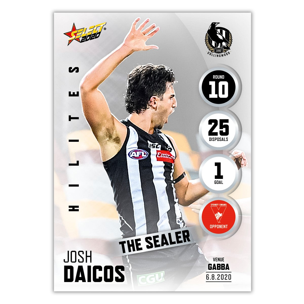 2020 Round 10 Hilite - Josh Daicos - Collingwood