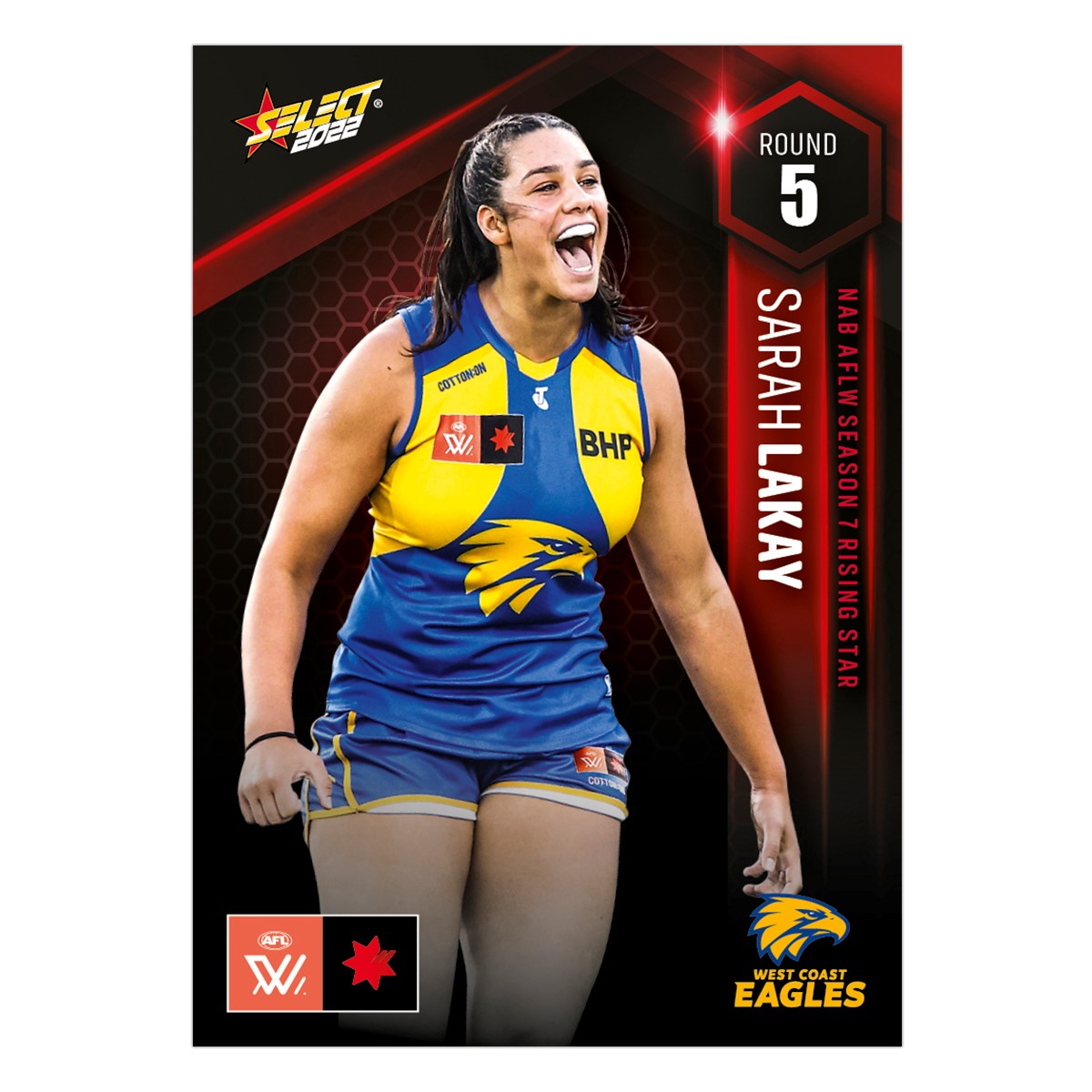 NAB AFLW Season 7 Rising Star Round 5 - Sarah Lakay - West Coast