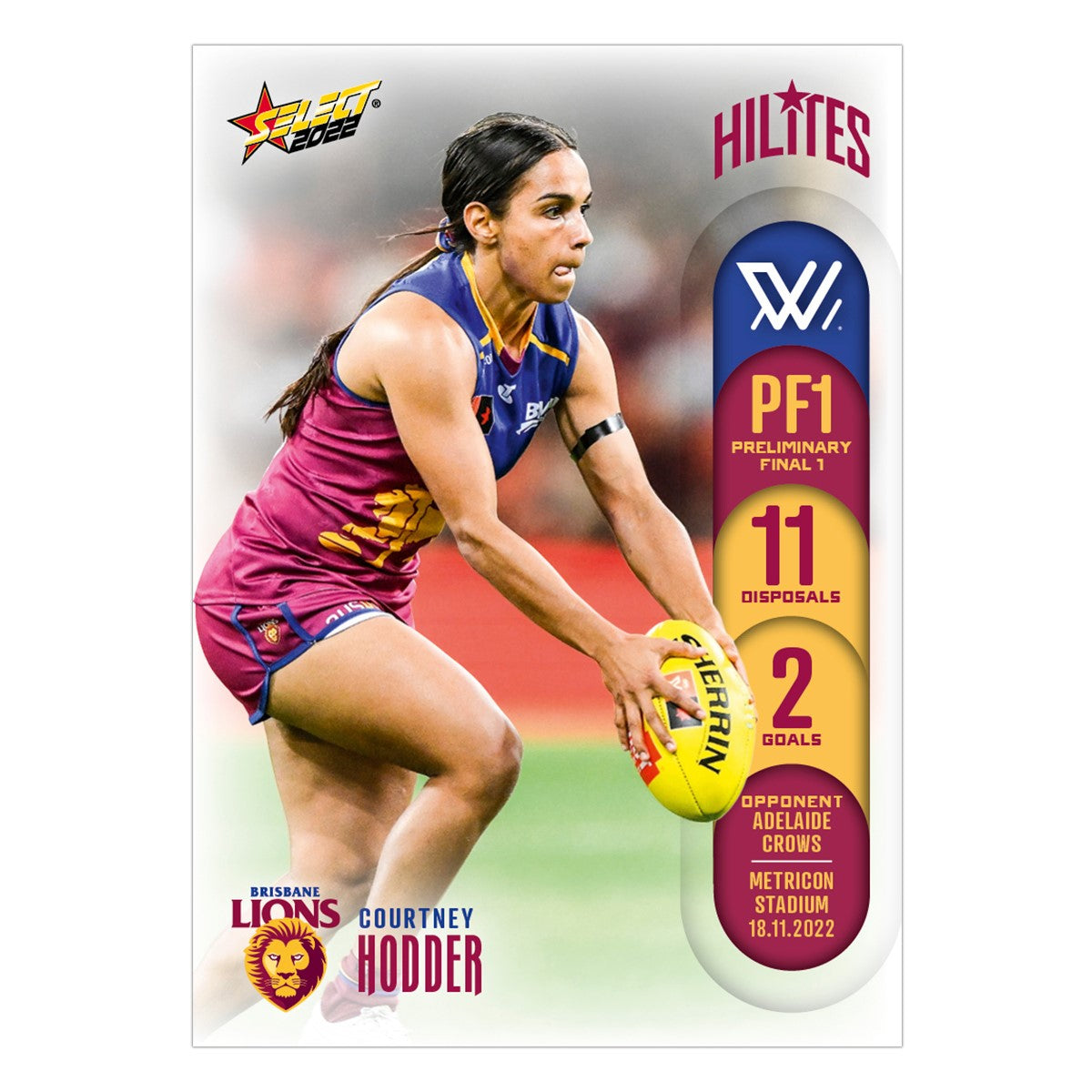 AFLW Season 7 PF1 Hilites - Courtney Hodder- Brisbane