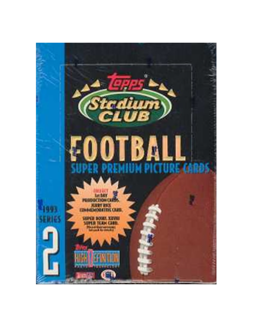 1993 Stadium Club Football Series 2 Wax Box