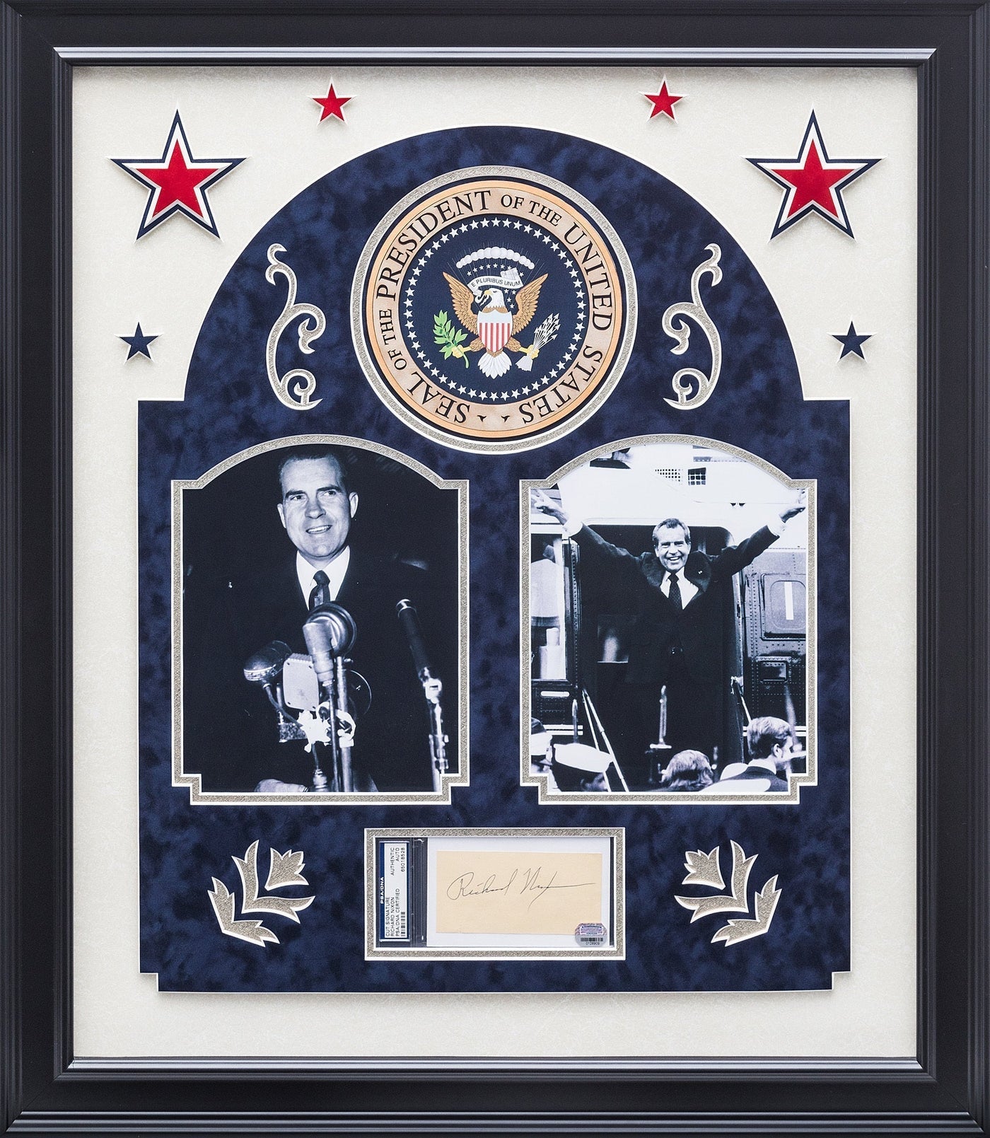 Richard Nixon Cut Signature PSA Framed Photo