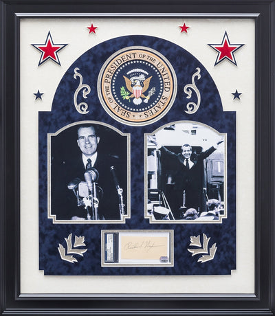 Richard Nixon Cut Signature PSA Framed Photo