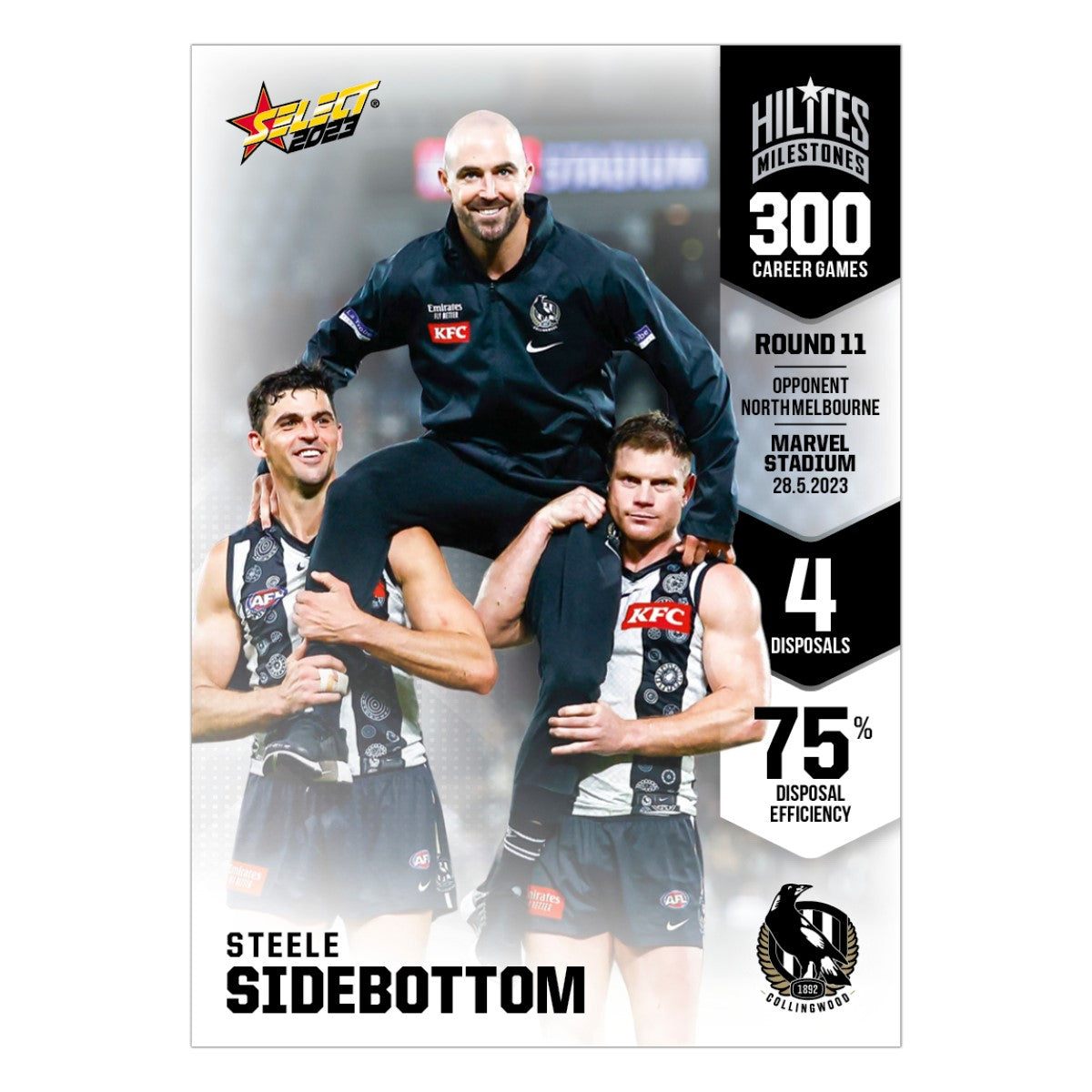2023 AFL Hilites Milestones - Steele Sidebottom - 300 Games