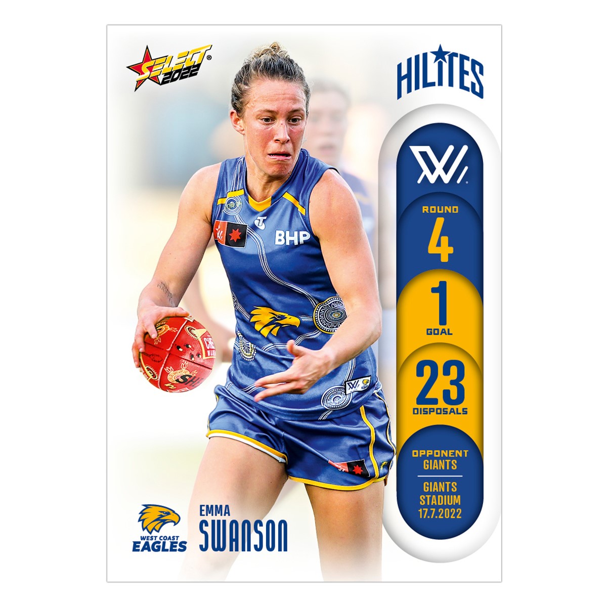 AFLW Season 7 Round 4 Hilites - Emma Swanson - West Coast